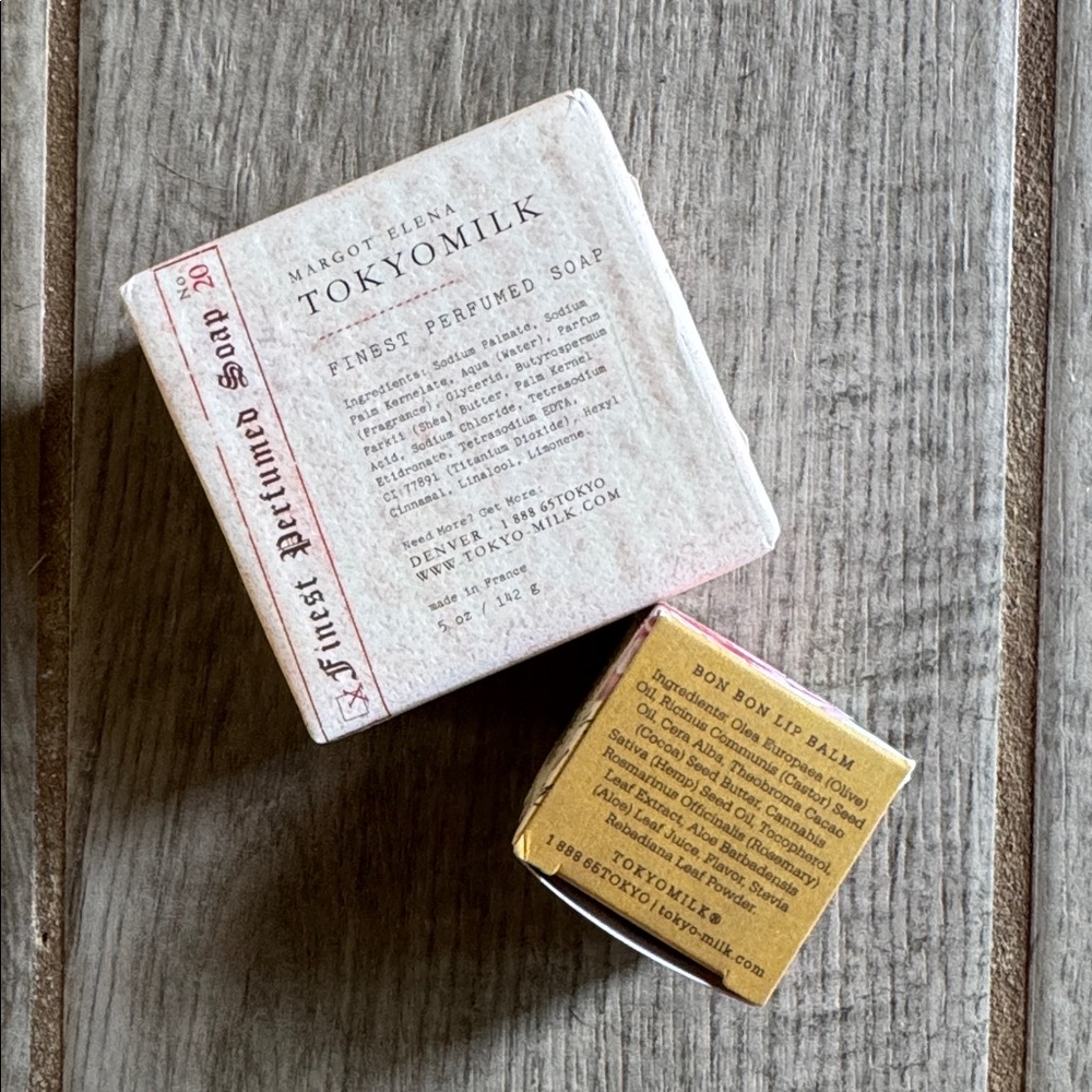 Tokyo milk lip balm & bar soap set. NEW honey apricot lip balm & no. 20 bar soap - Picture 2 of 7